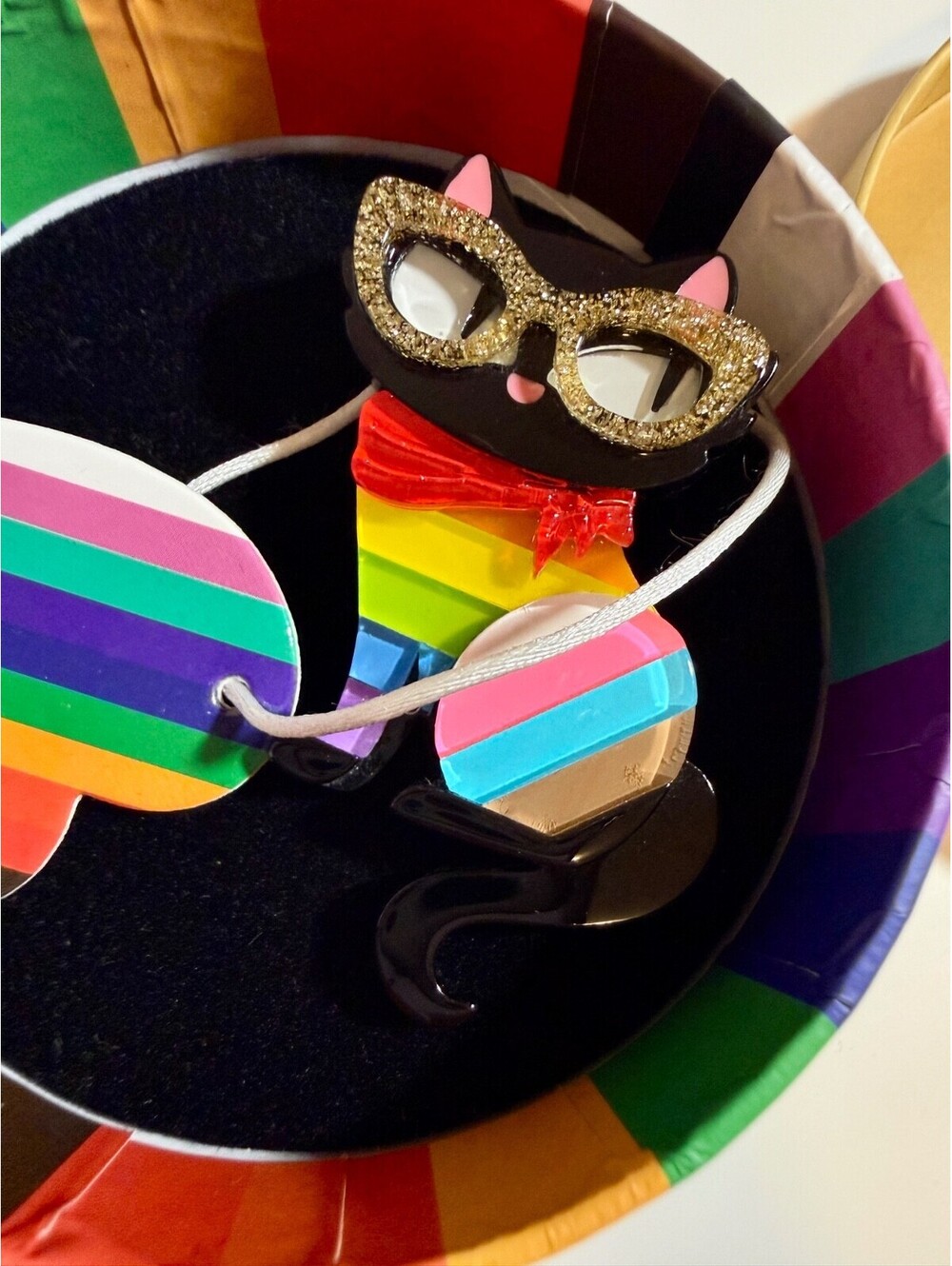 Elissa the Rainbow Cat Brooch - Erstwilder Pride & Joy 2022 LGBTQ+ Love Pin